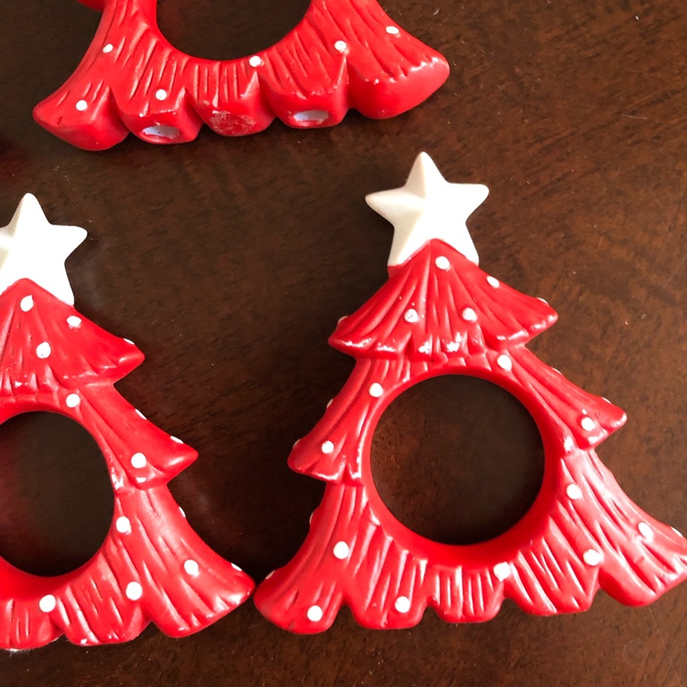 Six Christmas Tree Napkin Rings - Picture 7 of 8